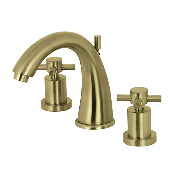 8" Widespread Bathroom Faucet, Brushed Brass